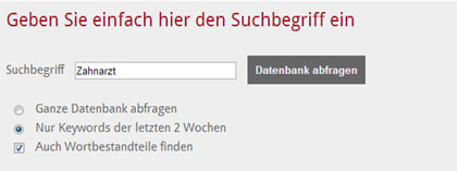 Suchbegriff Eingabe