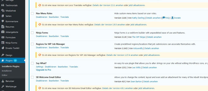 veraltete Plugins